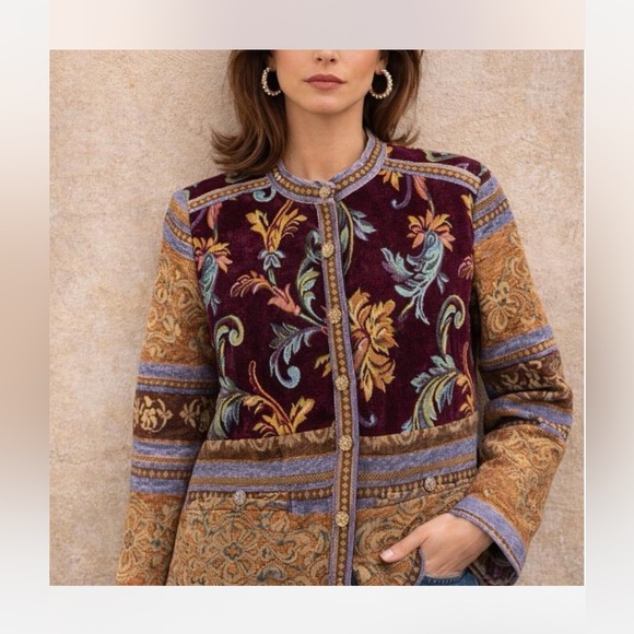 Sag Harbor Jackets & Blazers - Vintage Sag Harbor Multicolor Tapestry Floral Blazer